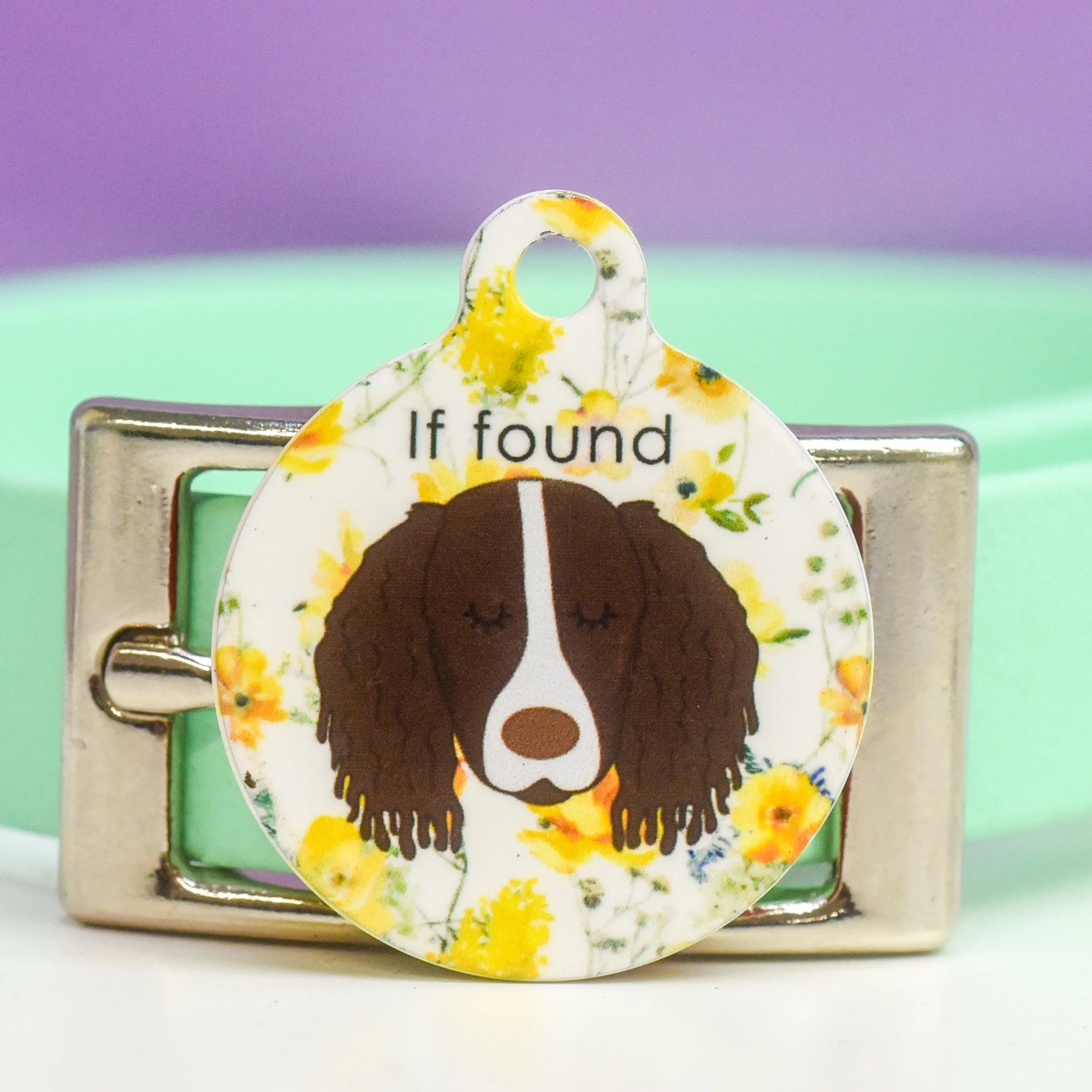 Dog Tag Personalised - Floral