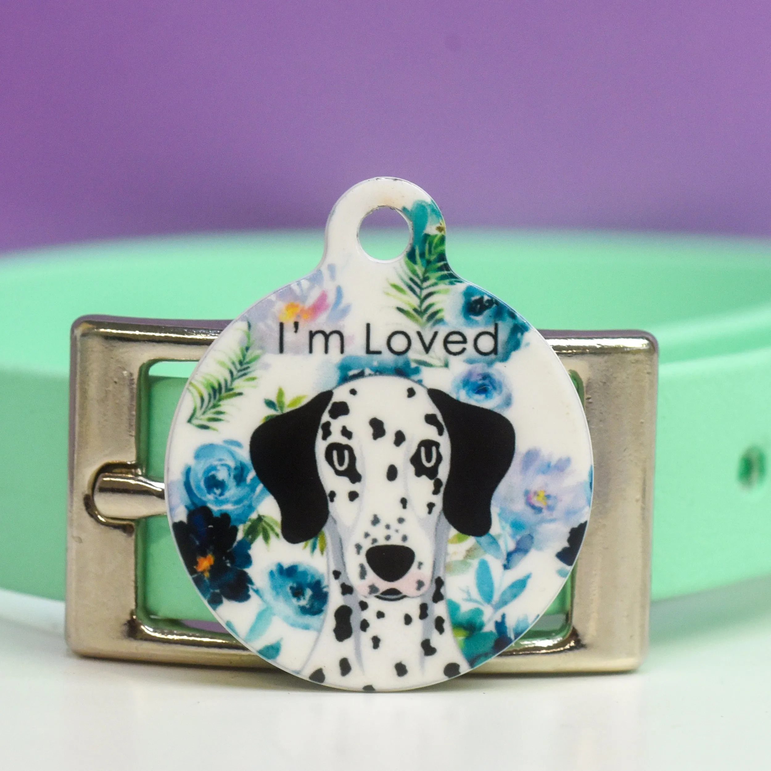 Dog Tag Personalised - Floral