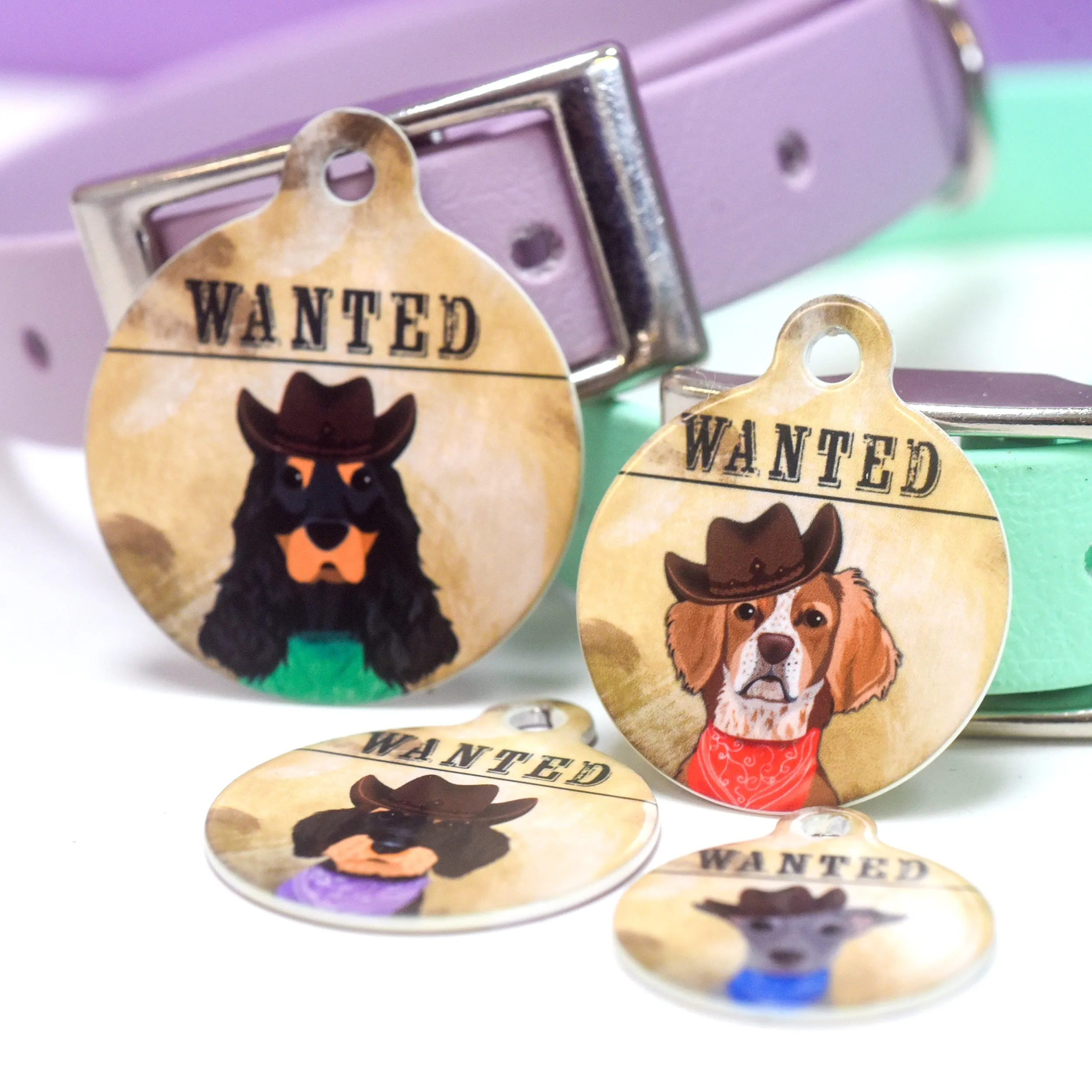 Dog Tag Personalised - Wanted Dog Wild West Theme