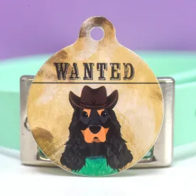 Dog Tag Personalised - Wanted Dog Wild West Theme