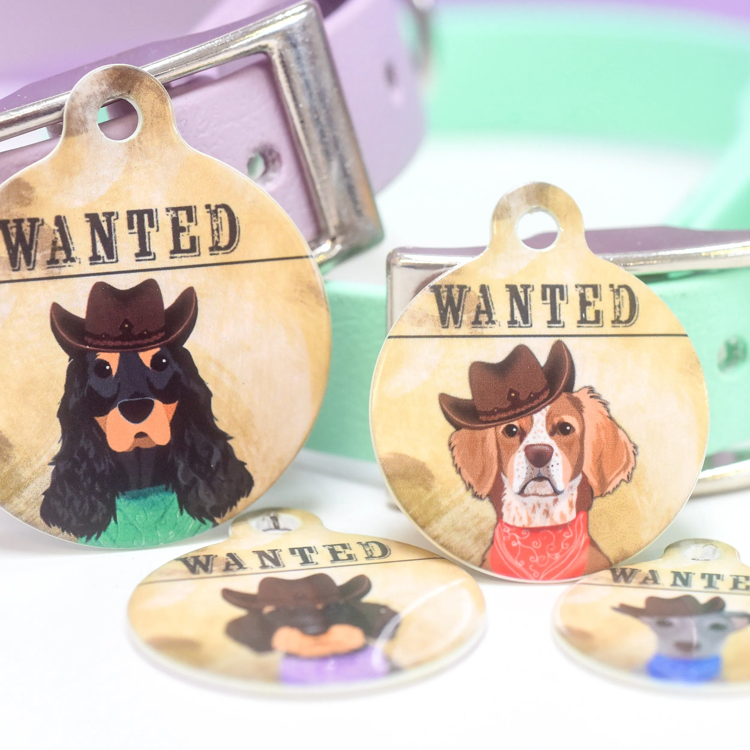 Dog Tag Personalised - Wanted Dog Wild West Theme