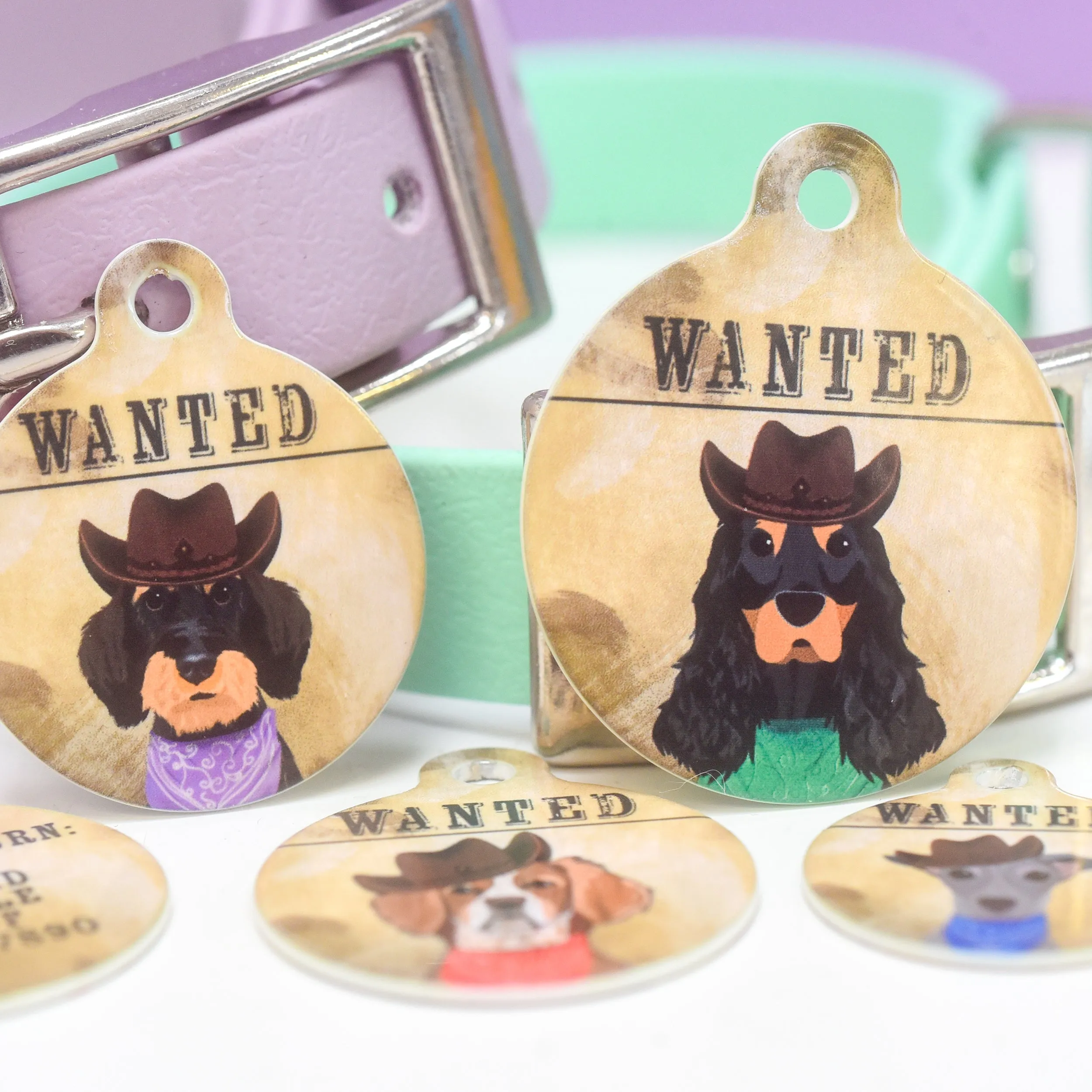Dog Tag Personalised - Wanted Dog Wild West Theme