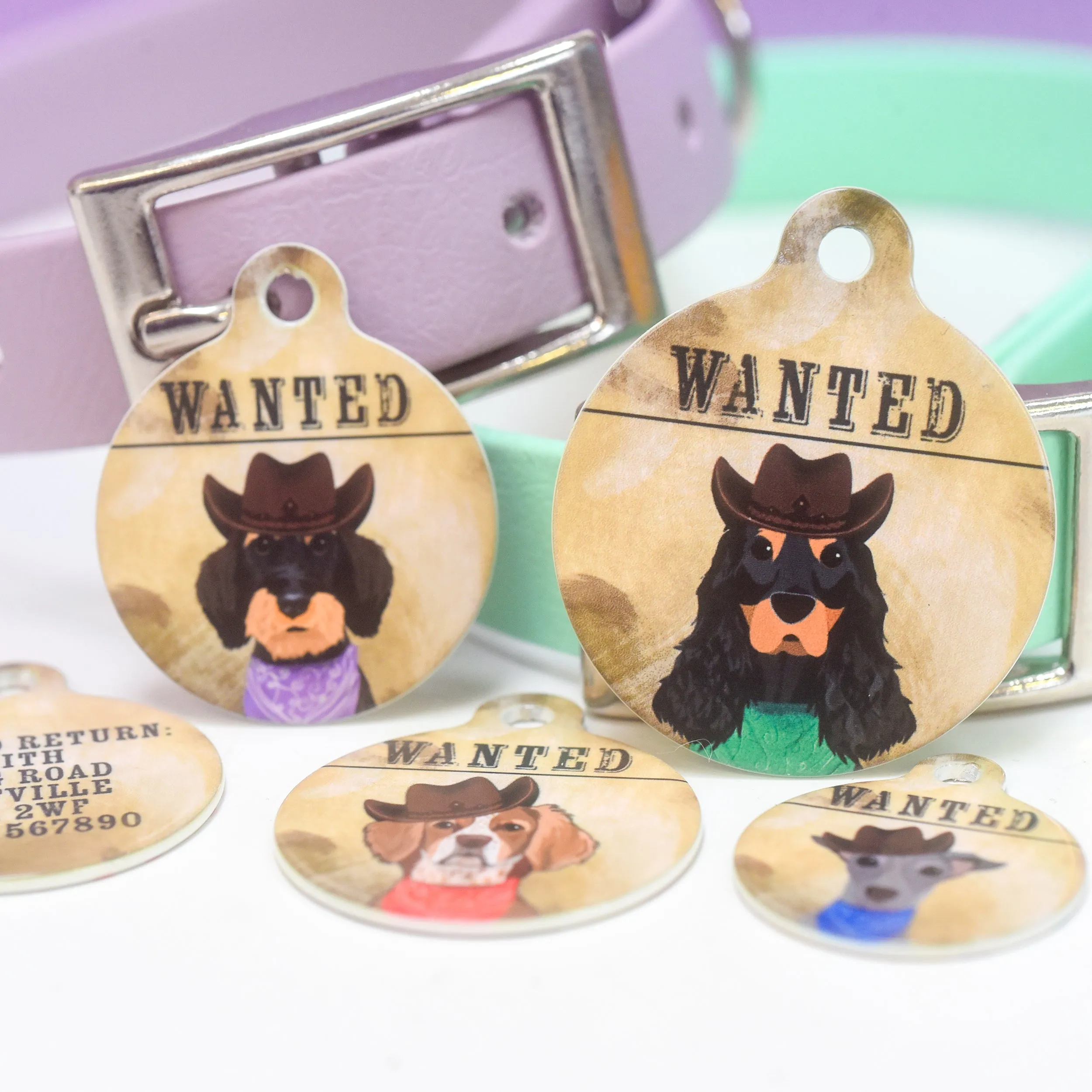Dog Tag Personalised - Wanted Dog Wild West Theme