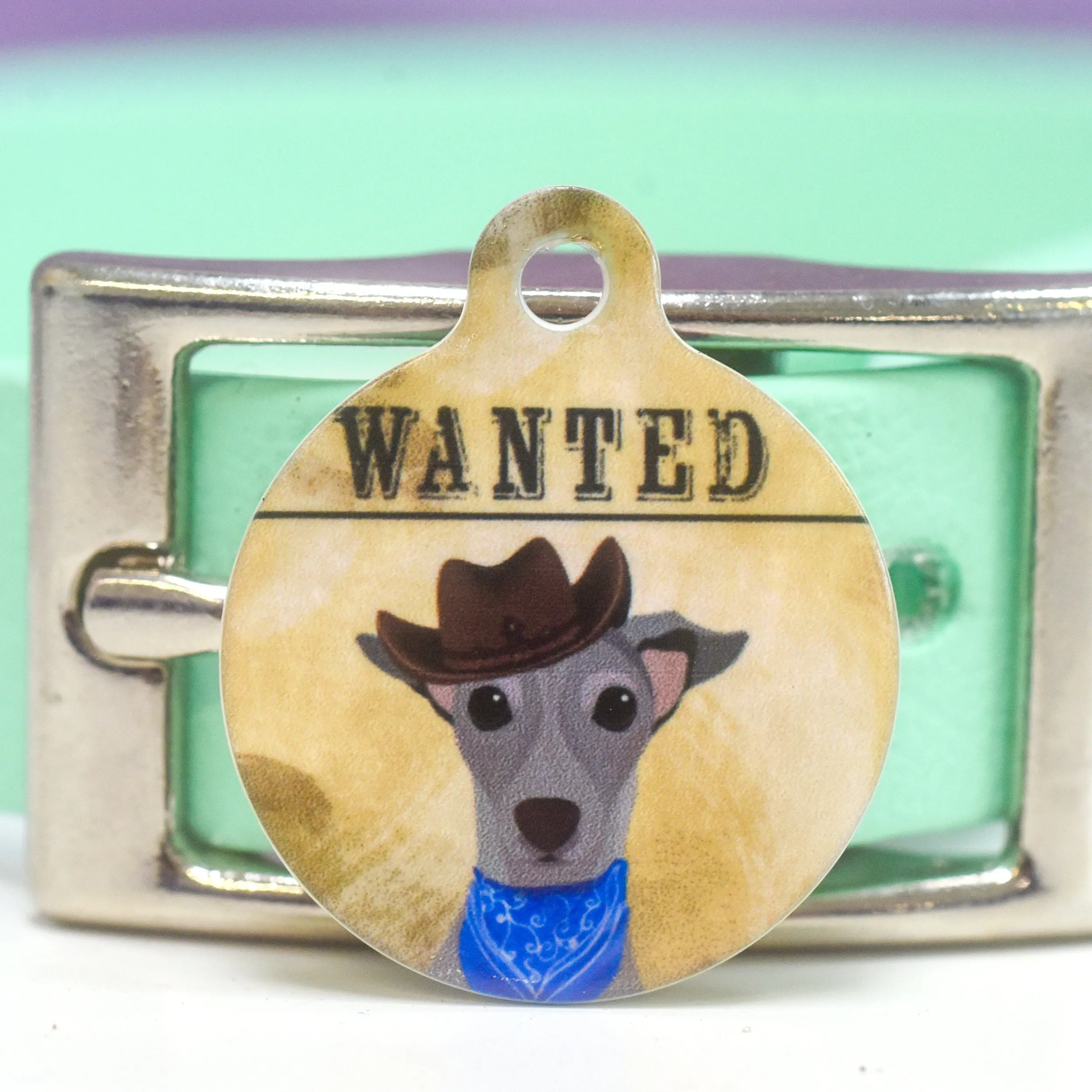 Dog Tag Personalised - Wanted Dog Wild West Theme