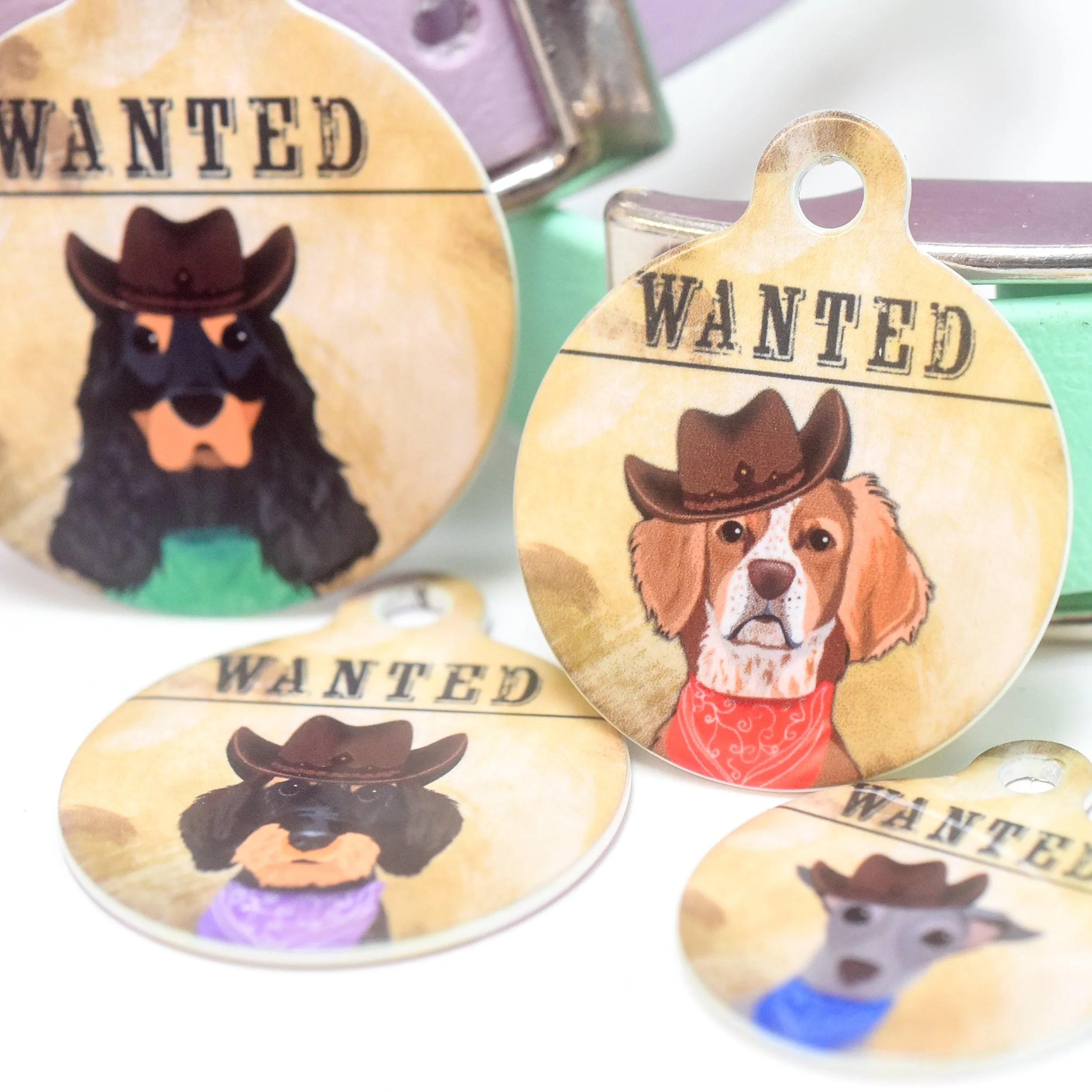 Dog Tag Personalised - Wanted Dog Wild West Theme