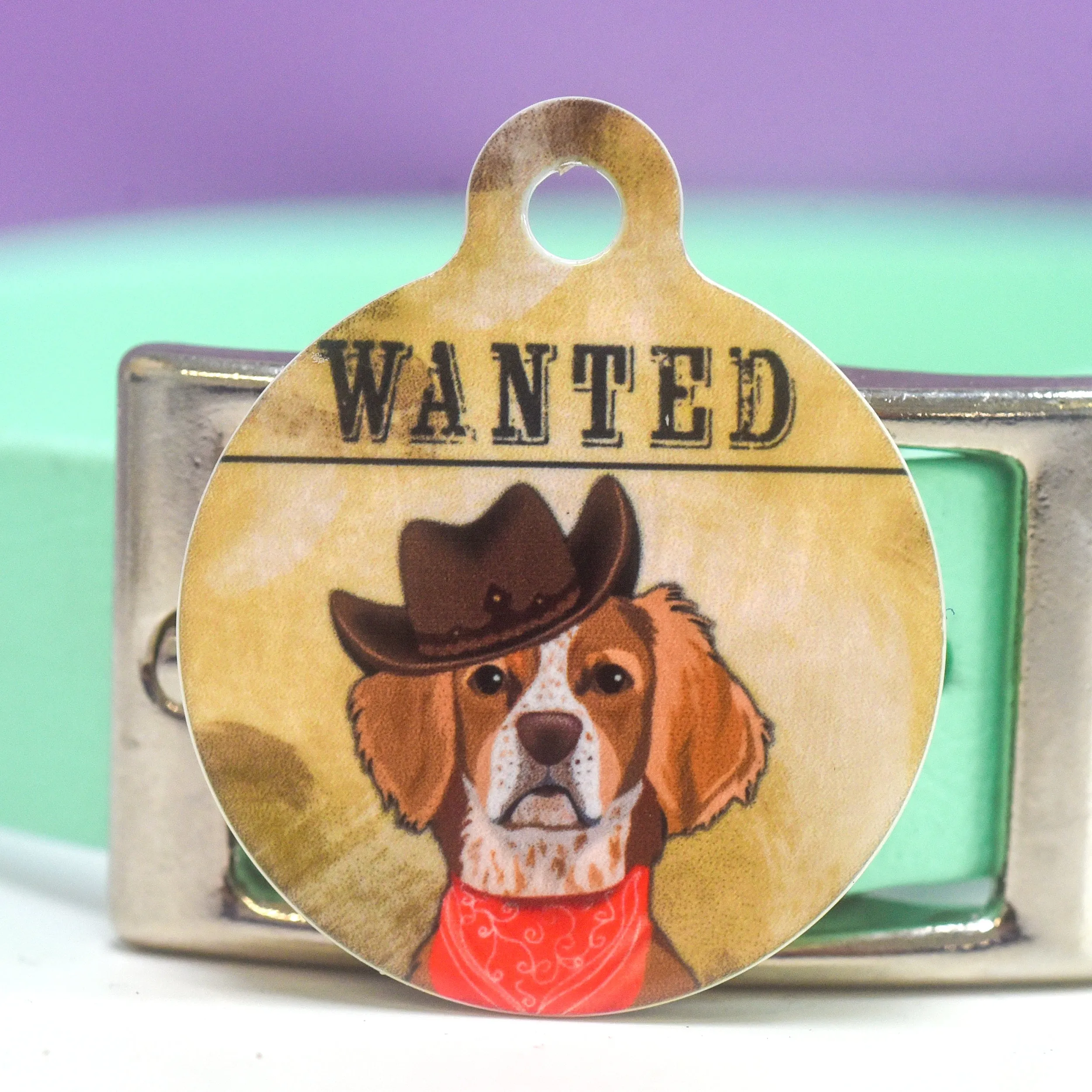 Dog Tag Personalised - Wanted Dog Wild West Theme