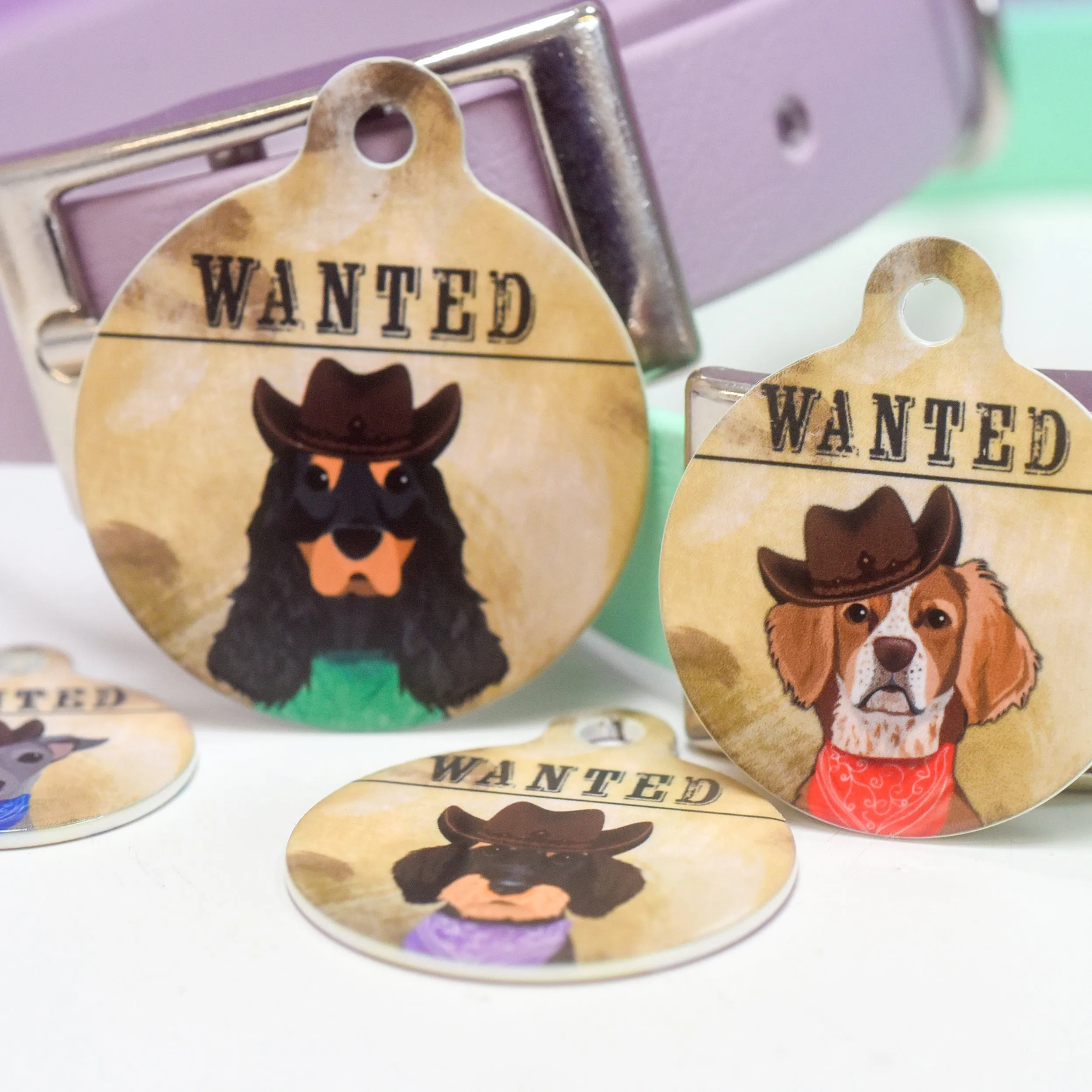 Dog Tag Personalised - Wanted Dog Wild West Theme