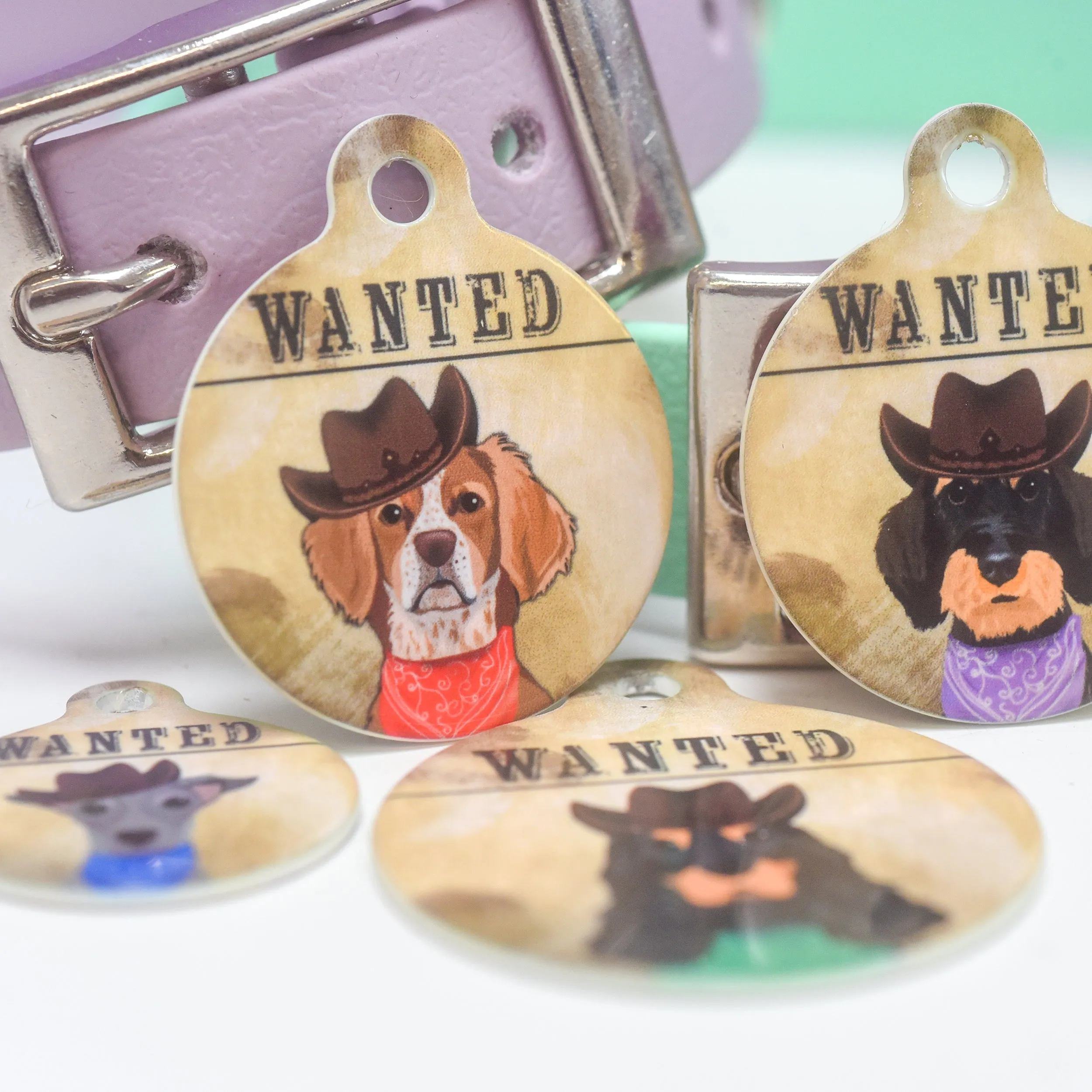 Dog Tag Personalised - Wanted Dog Wild West Theme