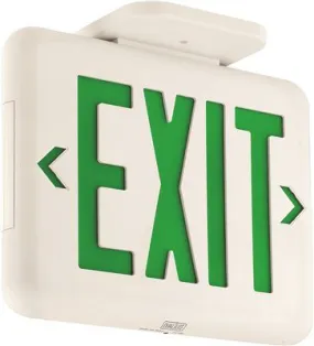 Dual-Lite Led Exit Sign Ac Only Green Letters White Damp Location Listed