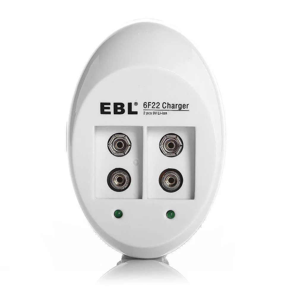 EBL 9V Li-ion Rechargeable Batteries with 6F22 9V Battery Charger