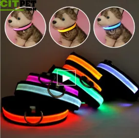 Flashing Dog Collar Led Luminous Small Dogs Collars