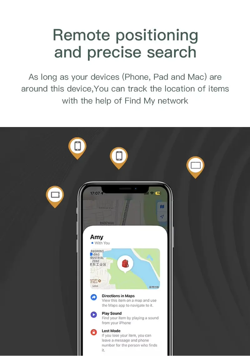 For Apple Find My Mini Bluetooth GPS Tracker anti Lose Reminder Device Key Finder Pet Dog Kid Bag Wallet Car Locator Smart Tag