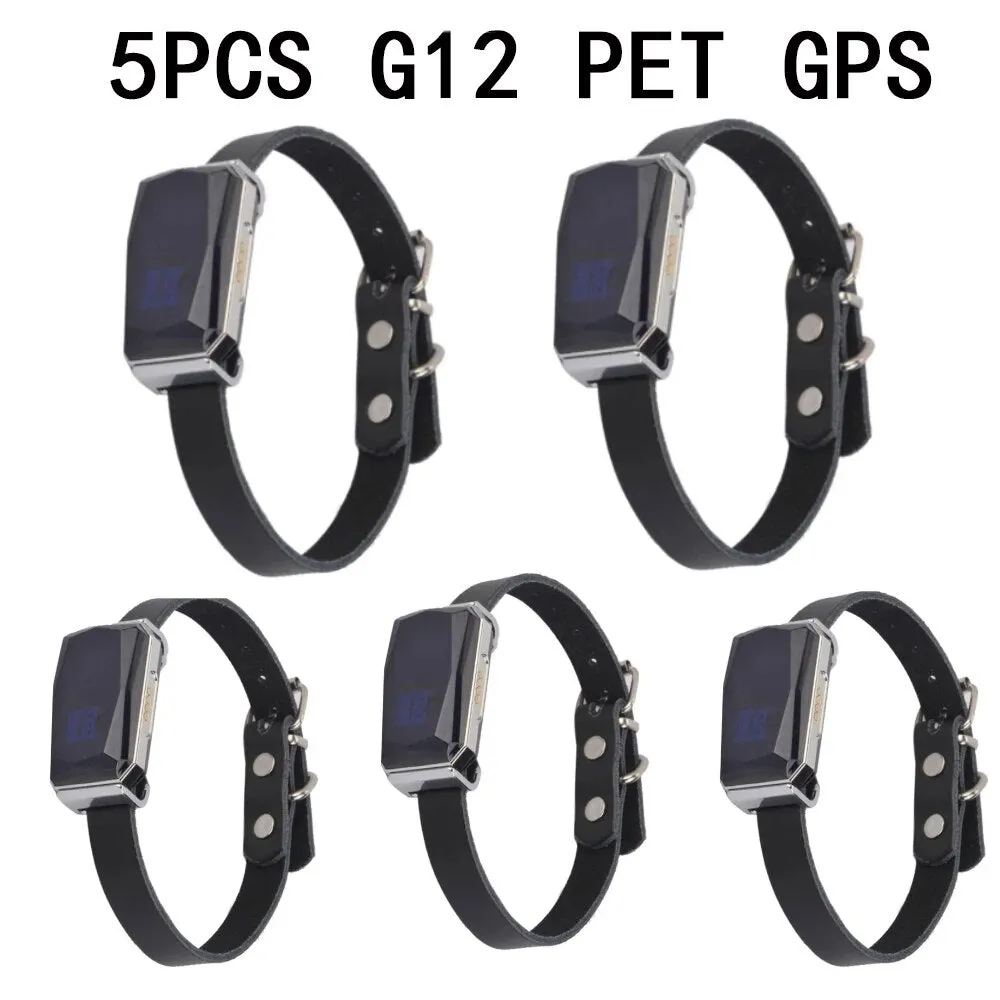 G12 Pet GPS Tracker - Mini 2G SIM 5PCS GPS Tracker Waterproof IP67 Pet Collar Locator Intelligent tracking alarm electronic fence