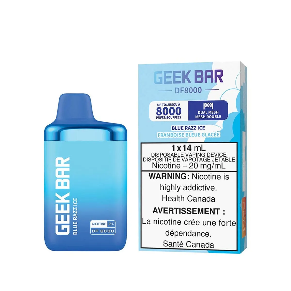 Geek Bar DF8000 Blue Razz Ice Disposable Vape