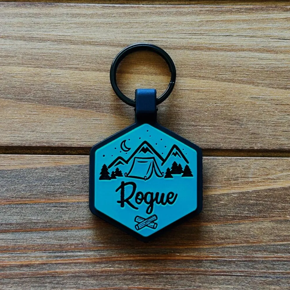 Happy Camper Silicone Dog ID Tag