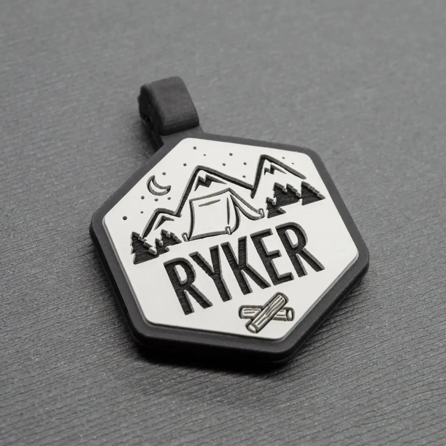 Happy Camper Silicone Dog ID Tag