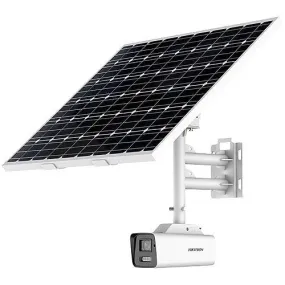 Hikvision DS-2XS6A87G1-L/C32S80 ColorVu 4K Solar Power 4G Bullet IP Camera Kit, 2.8mm Fixed Lens, White