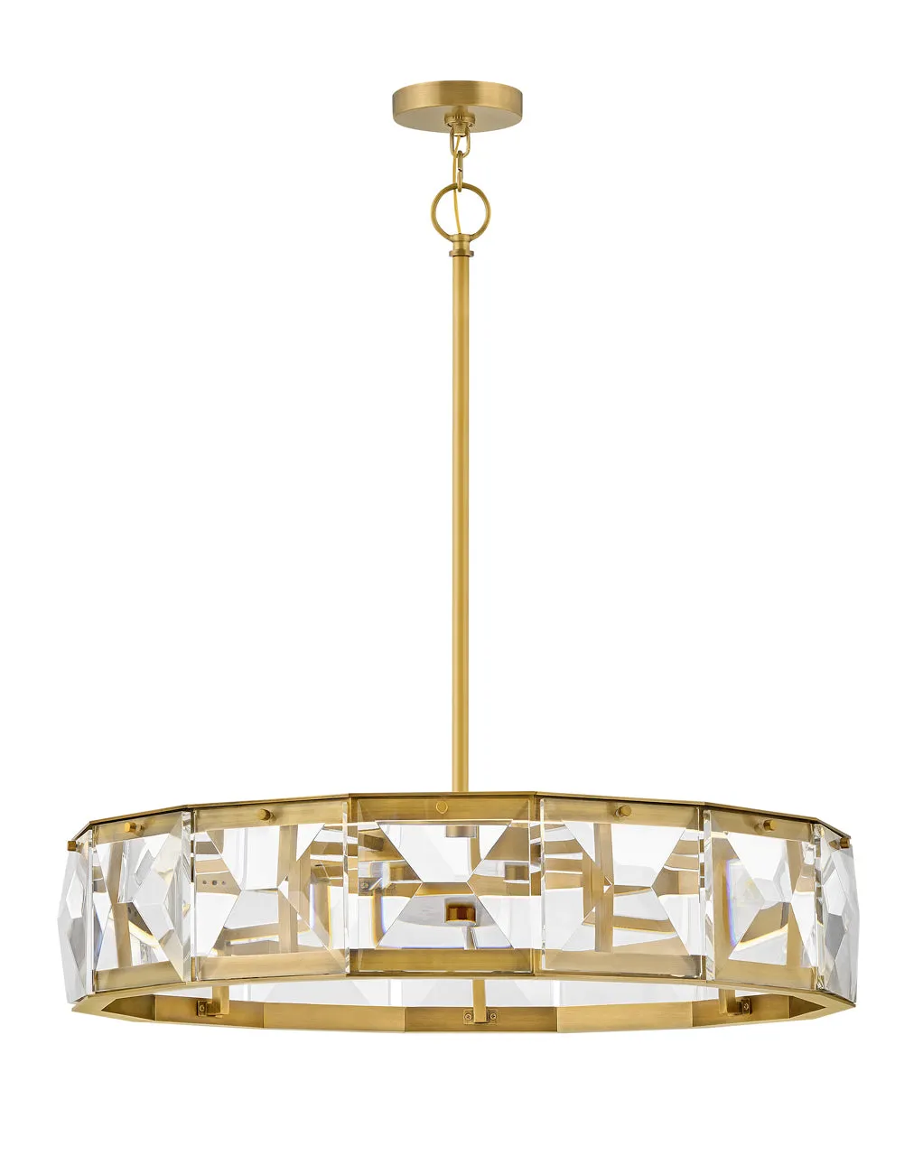 Jolie Large LED Drum Chandelier in Heritage Brass