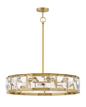 Jolie Large LED Drum Chandelier in Heritage Brass