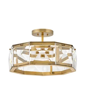 Jolie Medium LED Semi-Flush Mount in Heritage Brass