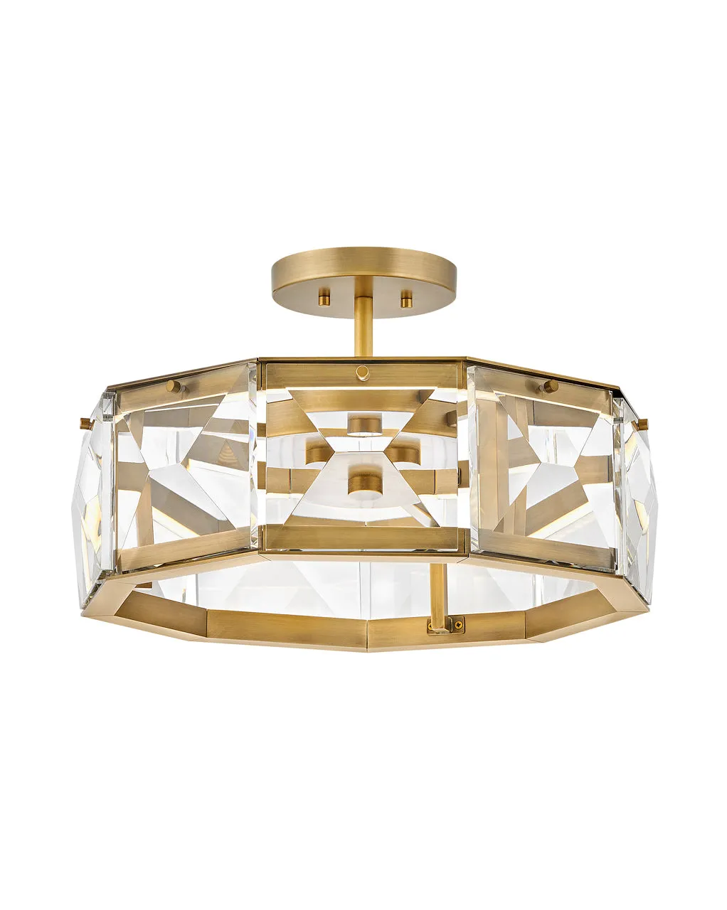 Jolie Medium LED Semi-Flush Mount in Heritage Brass
