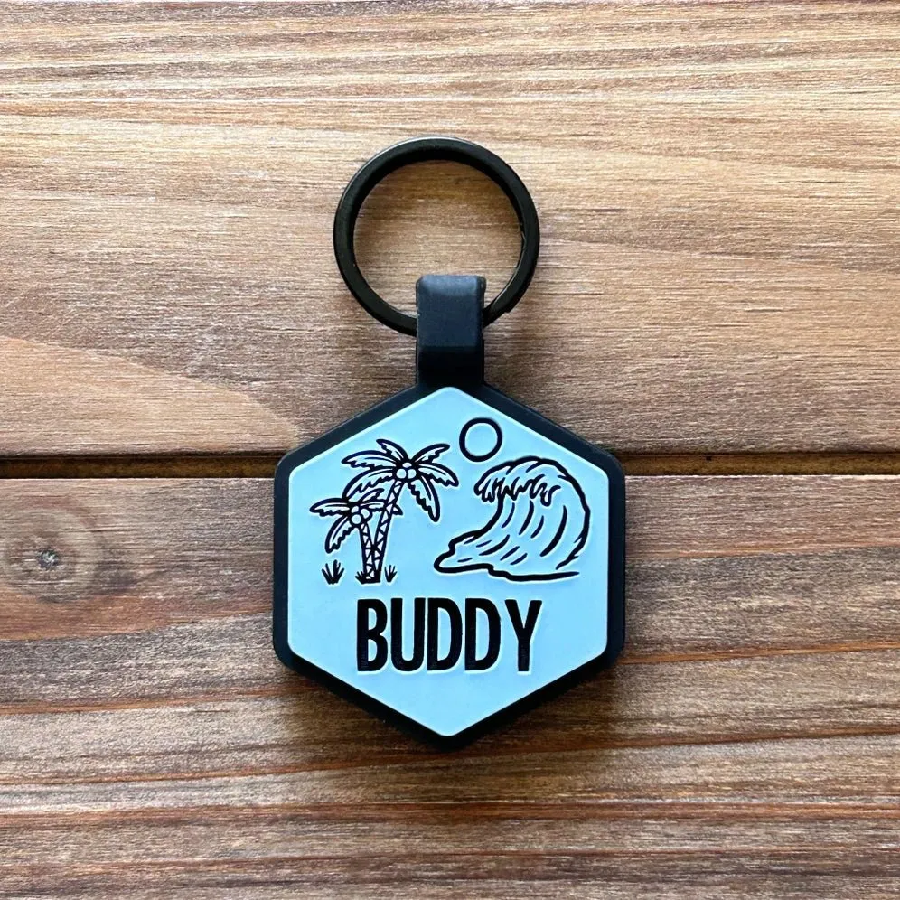 Life's A Beach Silicone Pet ID Tag