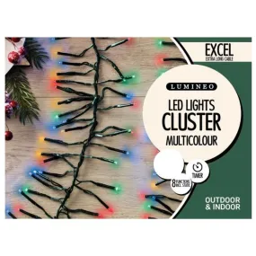 Lumineo 768 Multi Coloured LED Twinkle Cluster Lights (7m)