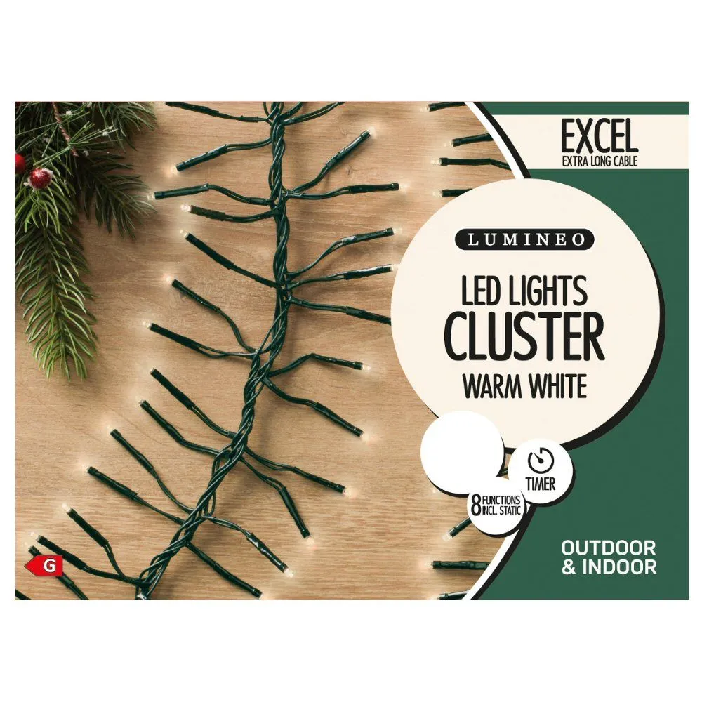 Lumineo 768 Warm White LED Twinkle Cluster Lights (7m)