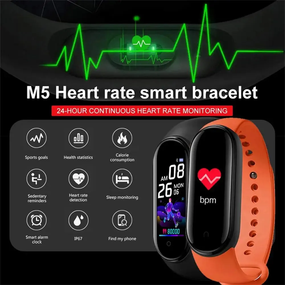 M5 Smartwatch - Bluetooth, Waterproof, Music, Heart Rate Monitor for Men & Women