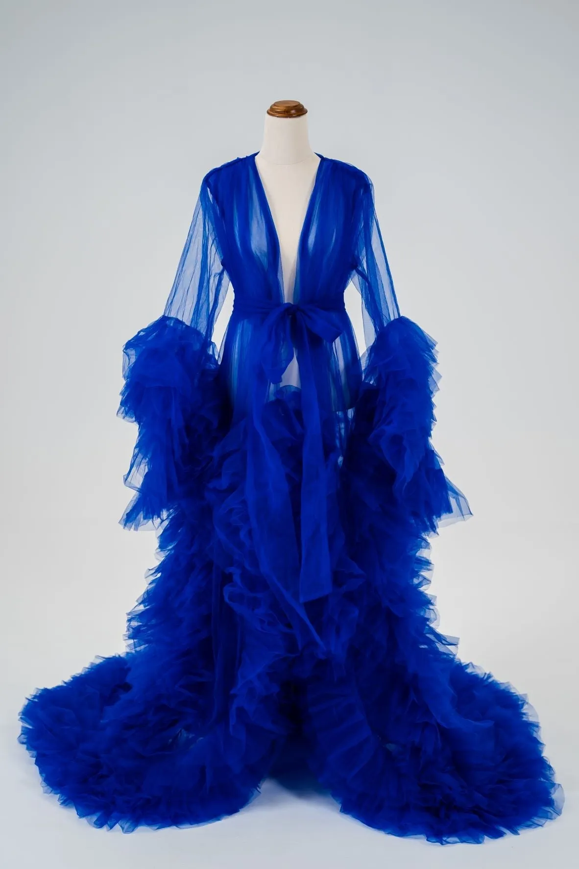 Maternity Photoshoot Dresses - Blue Tulle Robe - Sophie