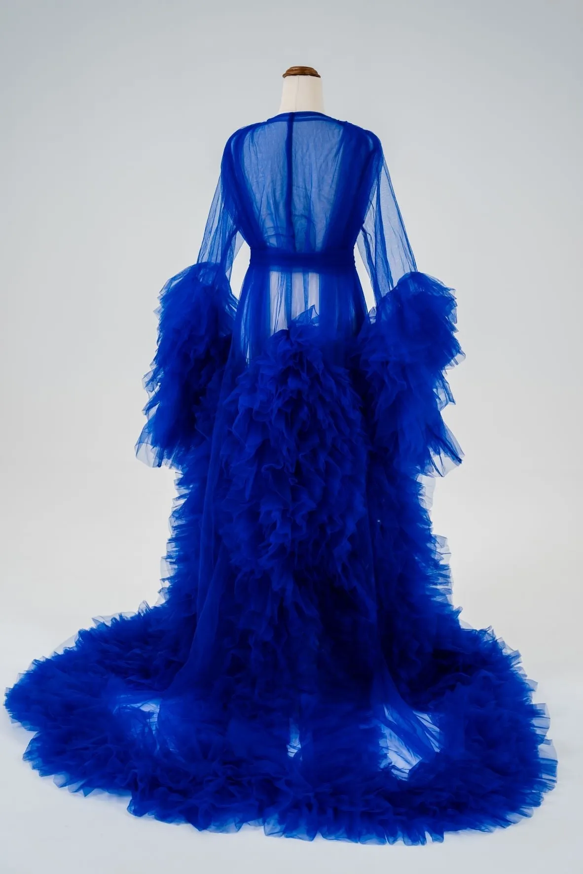 Maternity Photoshoot Dresses - Blue Tulle Robe - Sophie