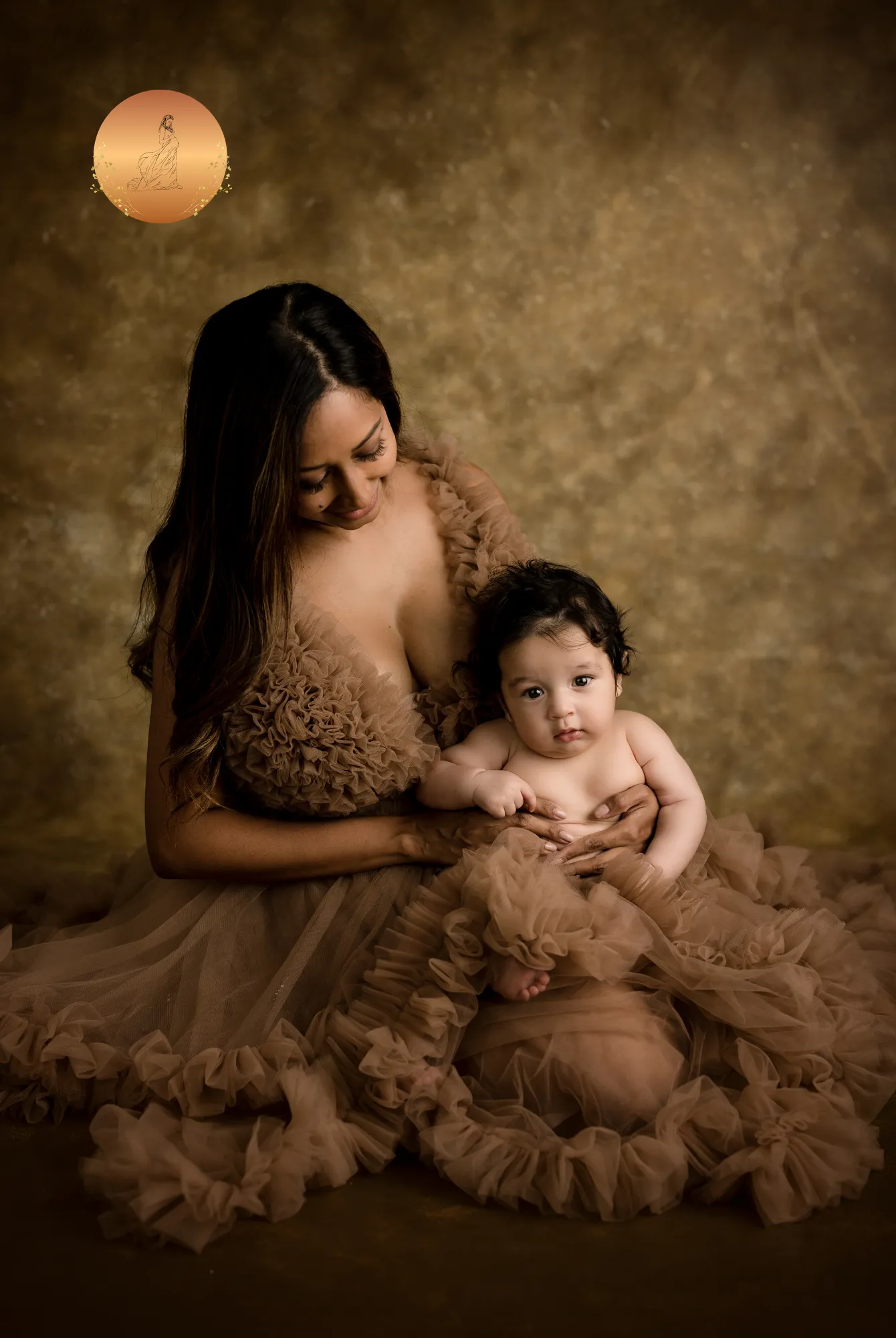 Maternity Photoshoot Dresses - Brown Tulle Gown - Paris