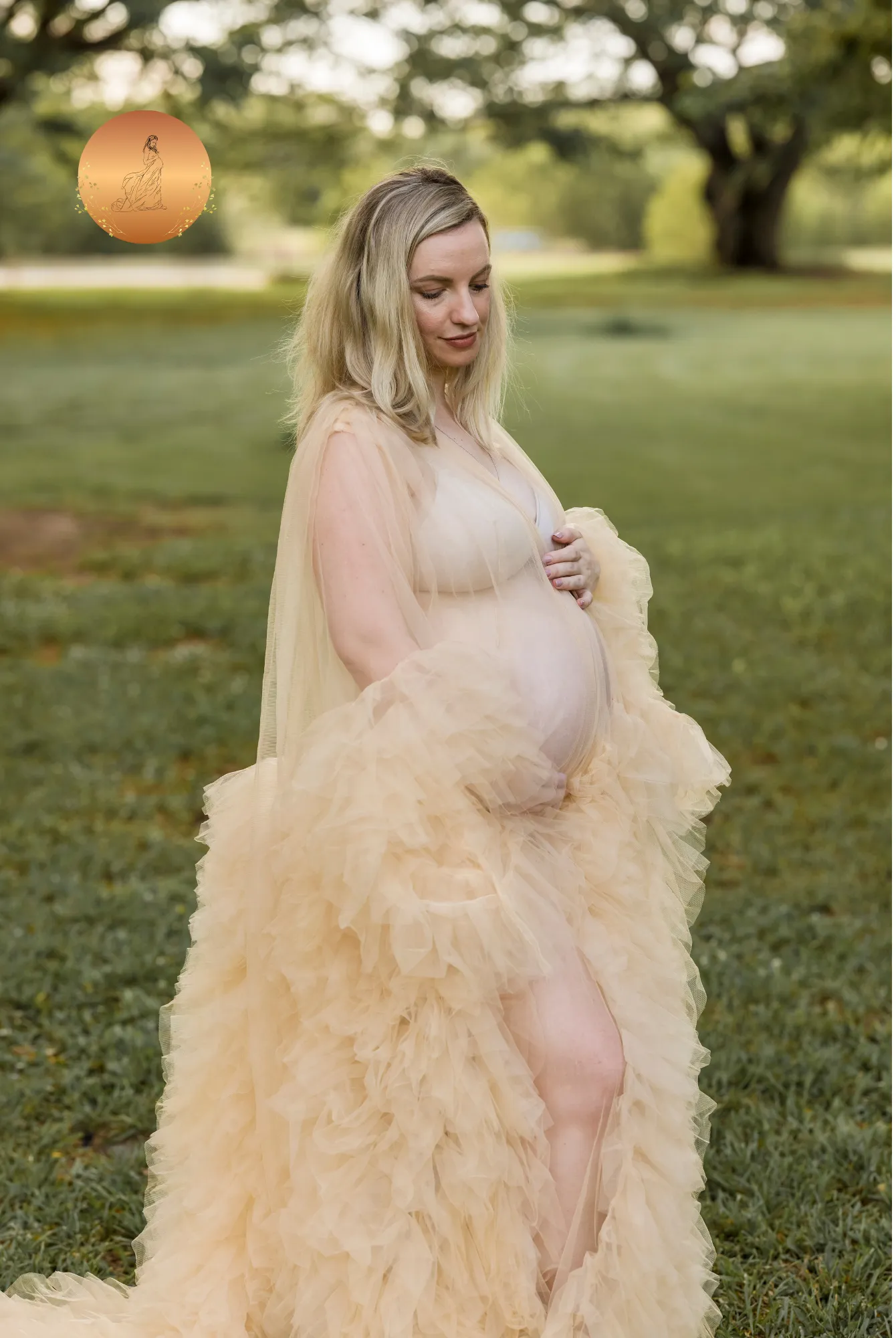 Maternity Photoshoot Dresses - Champagne Robe - Sophie