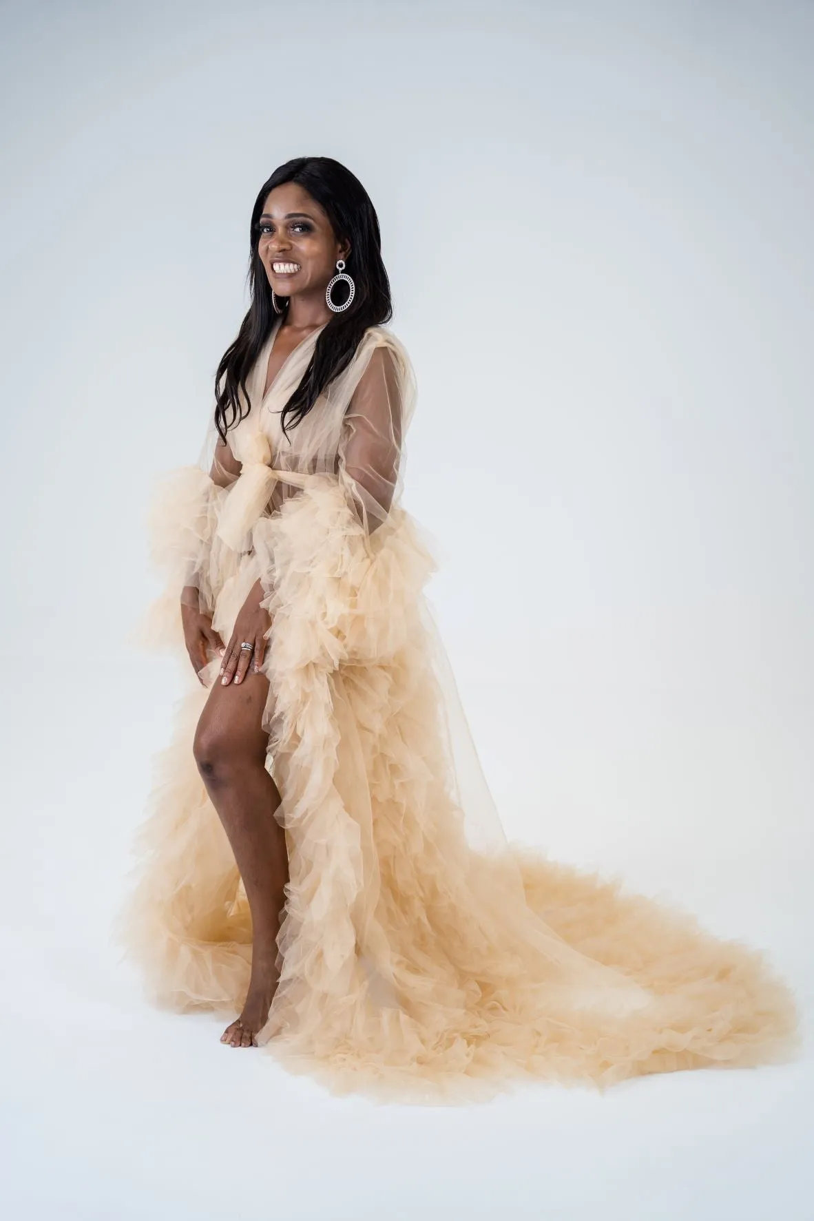 Maternity Photoshoot Dresses - Champagne Robe - Sophie
