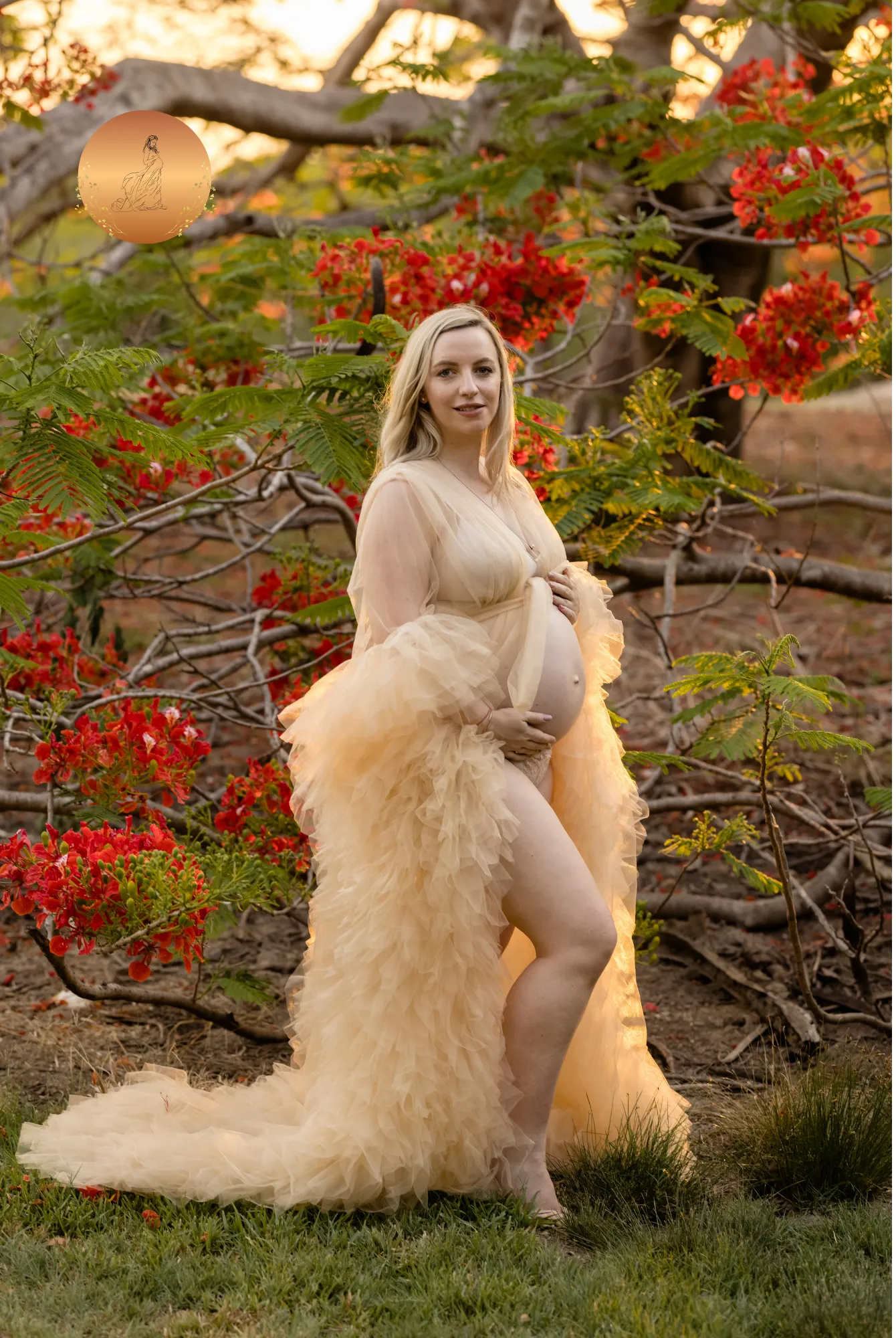 Maternity Photoshoot Dresses - Champagne Robe - Sophie