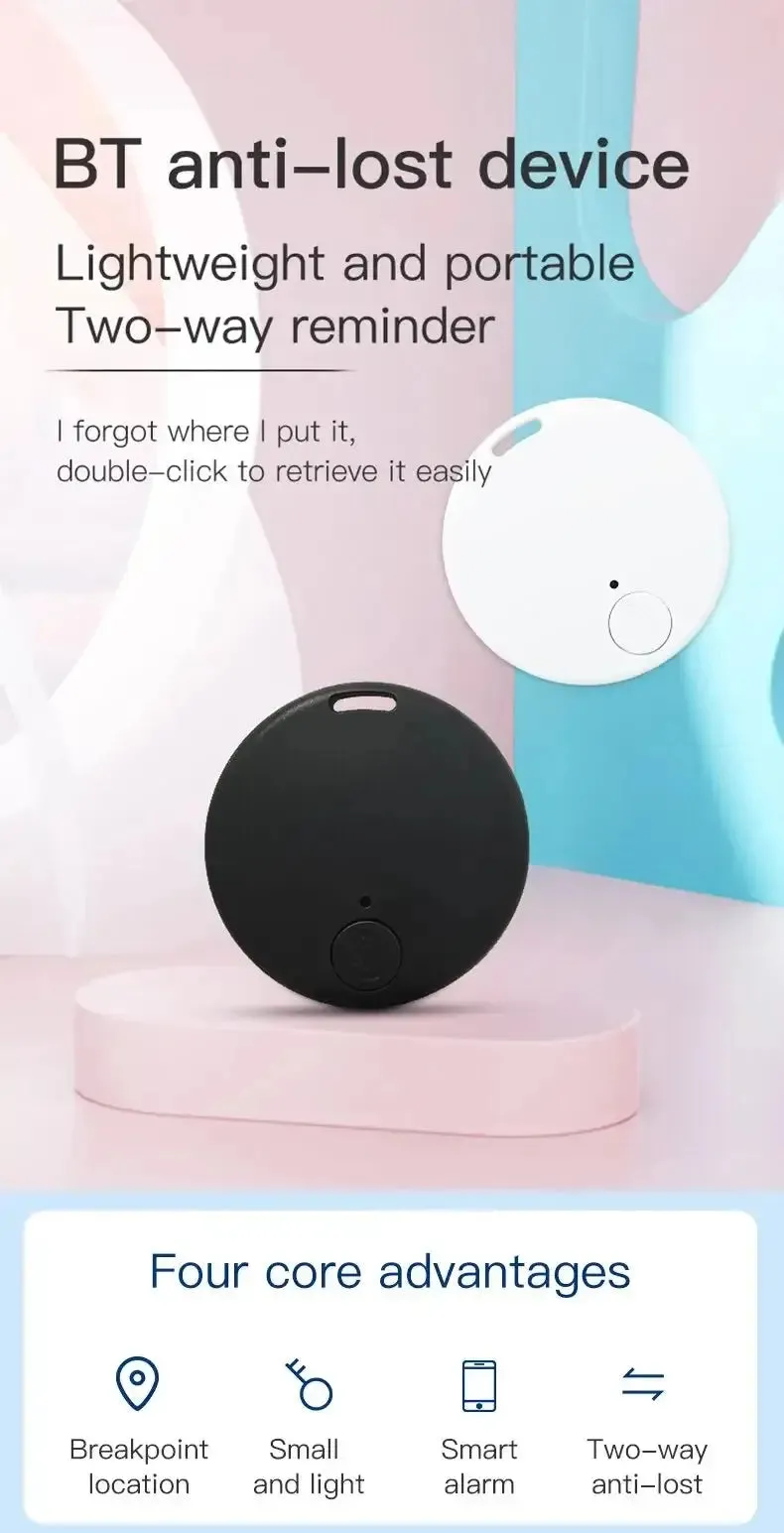 Mini GPS Tracker - Bluetooth 5.0 Anti-Lost Device for Pets, Kids & Bags