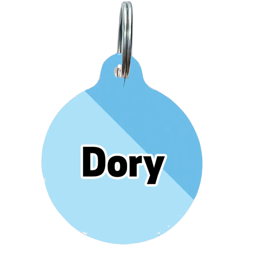 Minimal Blue Circle Pet Tag