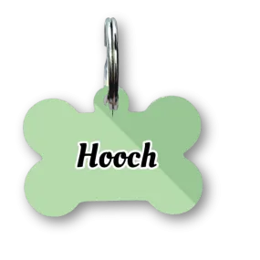 Minimal Green Bone Dog Tag