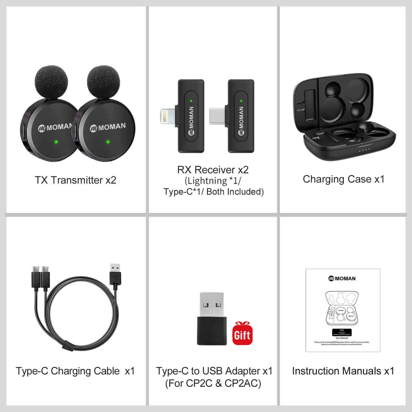 Moman CP2 Smartphone Wireless Microphone