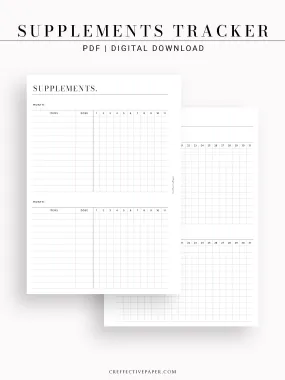 N121-6 | Vitamins & Supplements Tracker, Medication Log Template