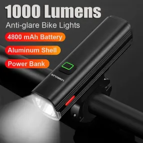 NEWBOLER Bicycle Light Front 1000Lumen Bike Light 4800mAh  Waterproof Flashlight USB Charging MTB Road Cycling Lamp Accessories