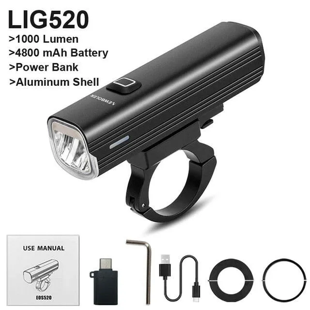 NEWBOLER Bicycle Light Front 1000Lumen Bike Light 4800mAh  Waterproof Flashlight USB Charging MTB Road Cycling Lamp Accessories