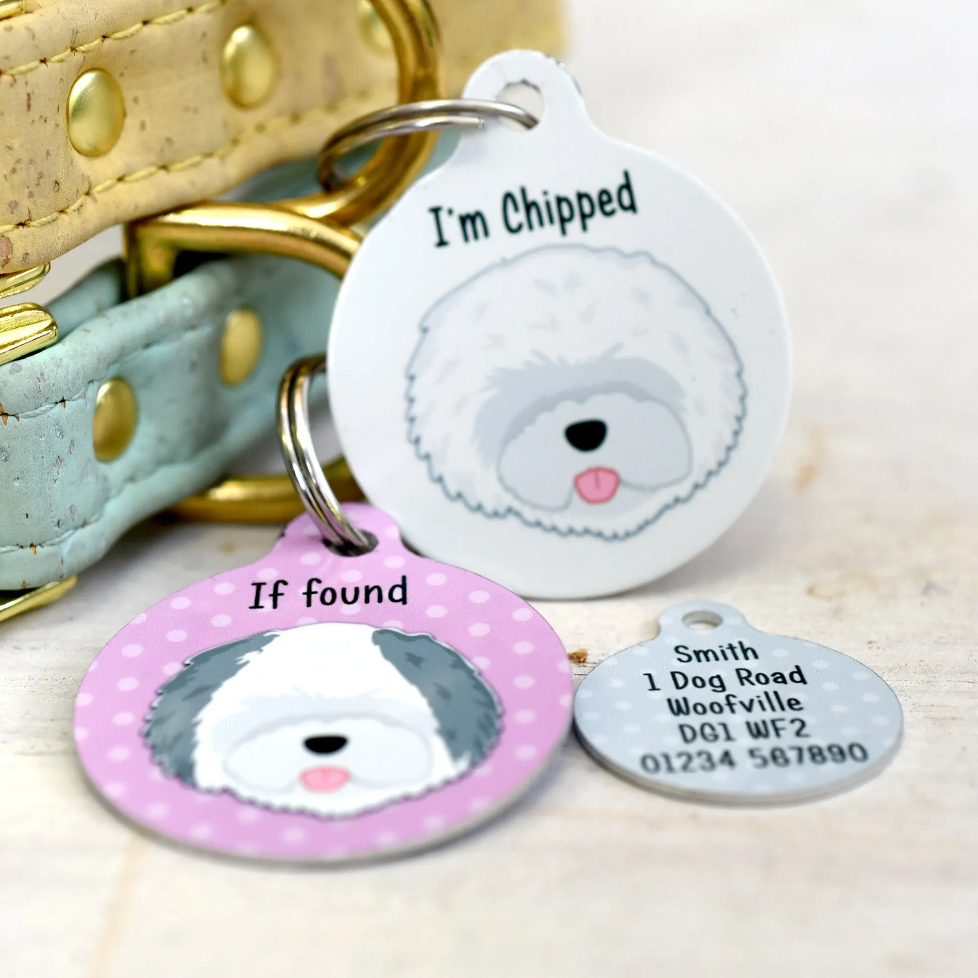 Old English Sheepdog Dog ID Tag