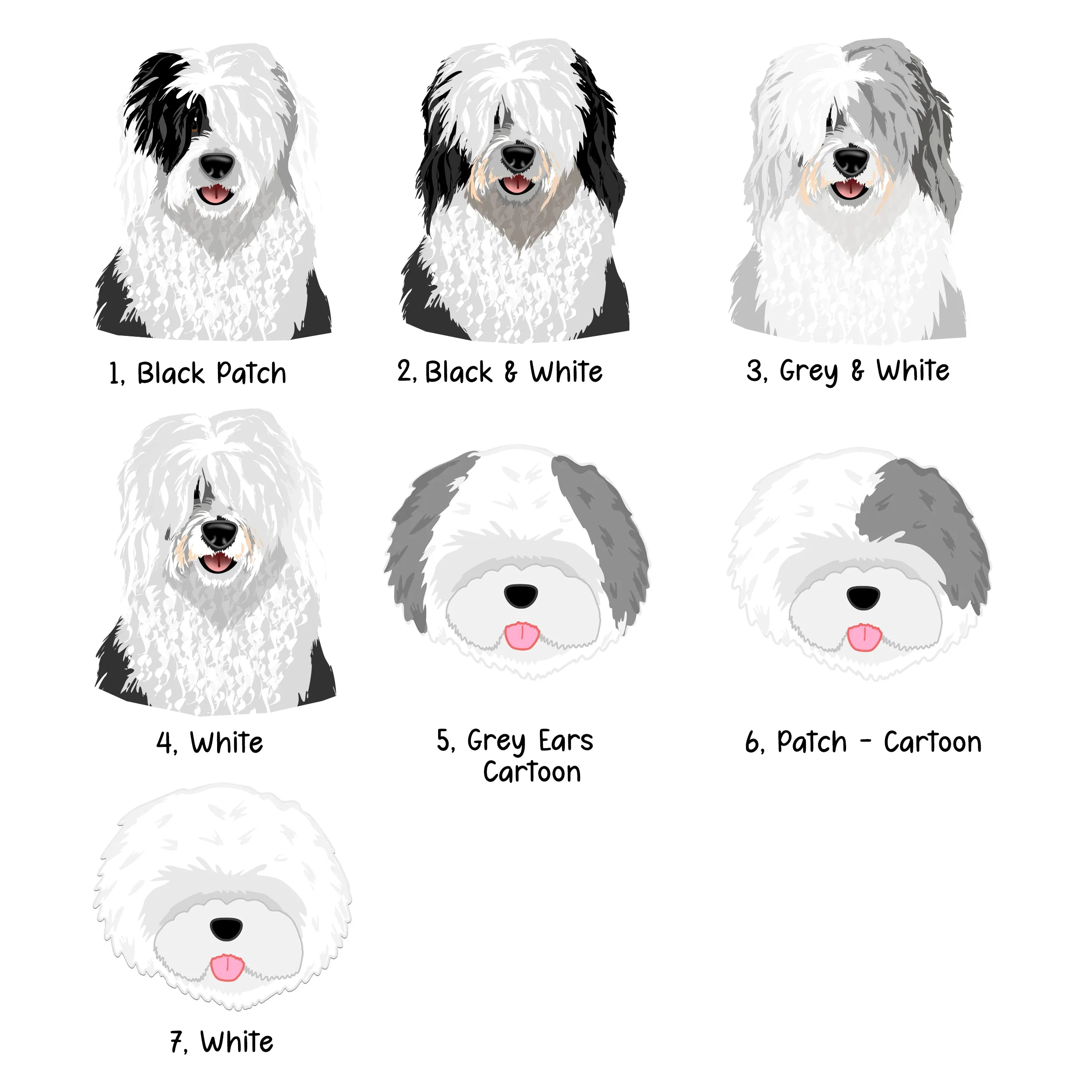Old English Sheepdog Dog ID Tag