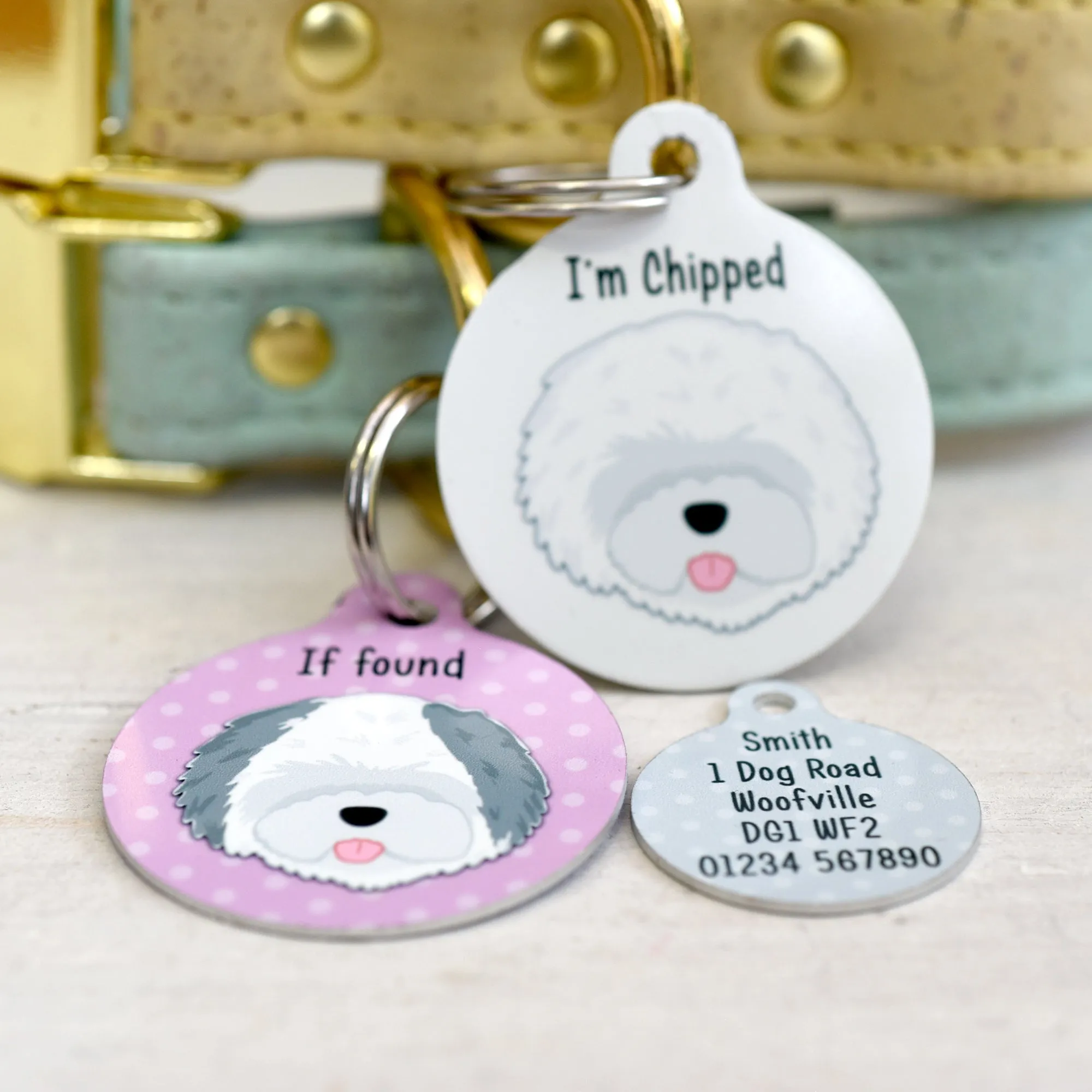 Old English Sheepdog Dog ID Tag