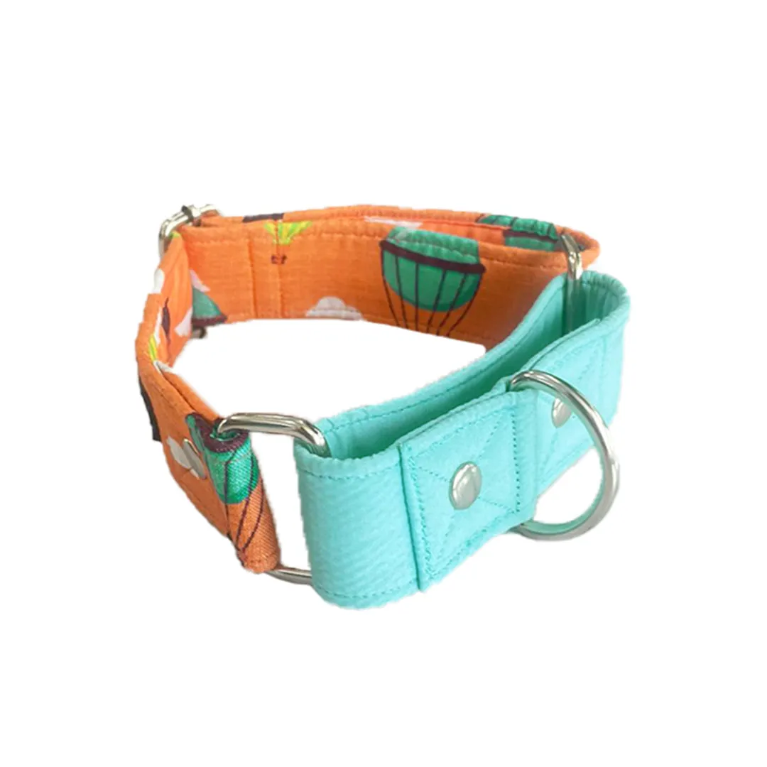 Orange Hot Air Balloon Martingale Collar LARGE