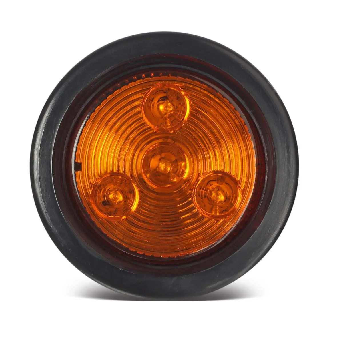 Partsam 2pcs Amber Led Light Trailer 2 inch Round,w/ Plug & Grommet Clearance Marker 4 LED