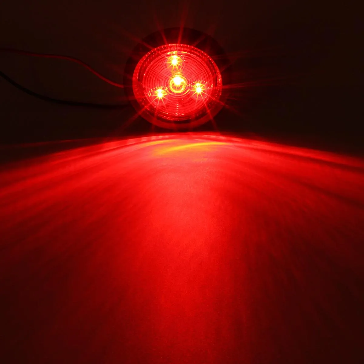 Partsam 4) 2 inch Round LED Red/Amber Clearance/Side Marker Light grommets mount w/ Reflex, 2 Inch Round LED Trailer Clearance and Side Marker Lights Kit with Light Grommet and Wire Pigtail Truck RV