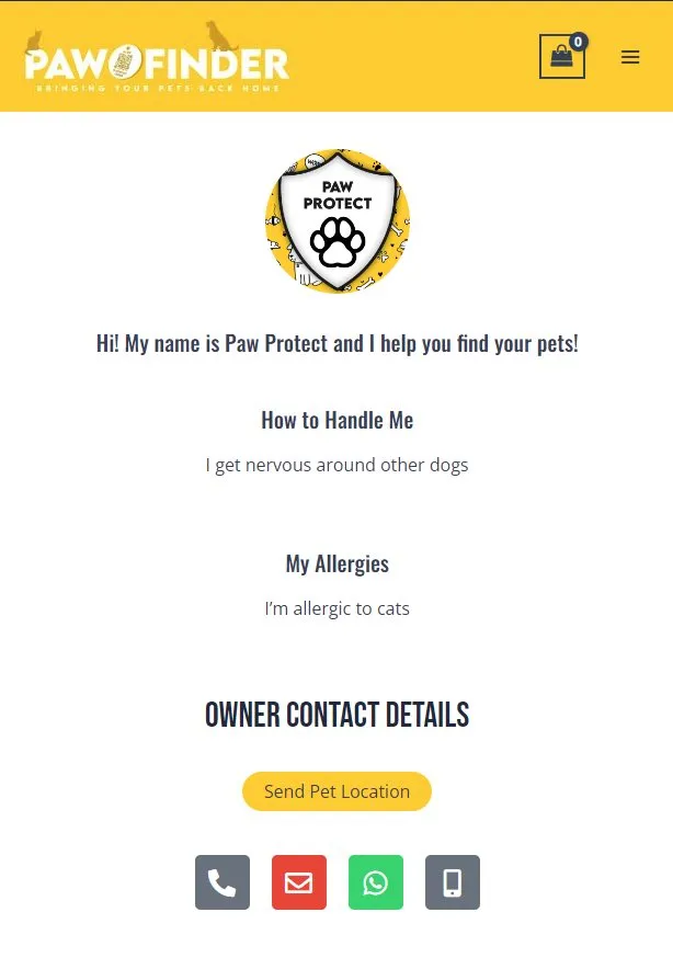 Pawfinder Dog Tag