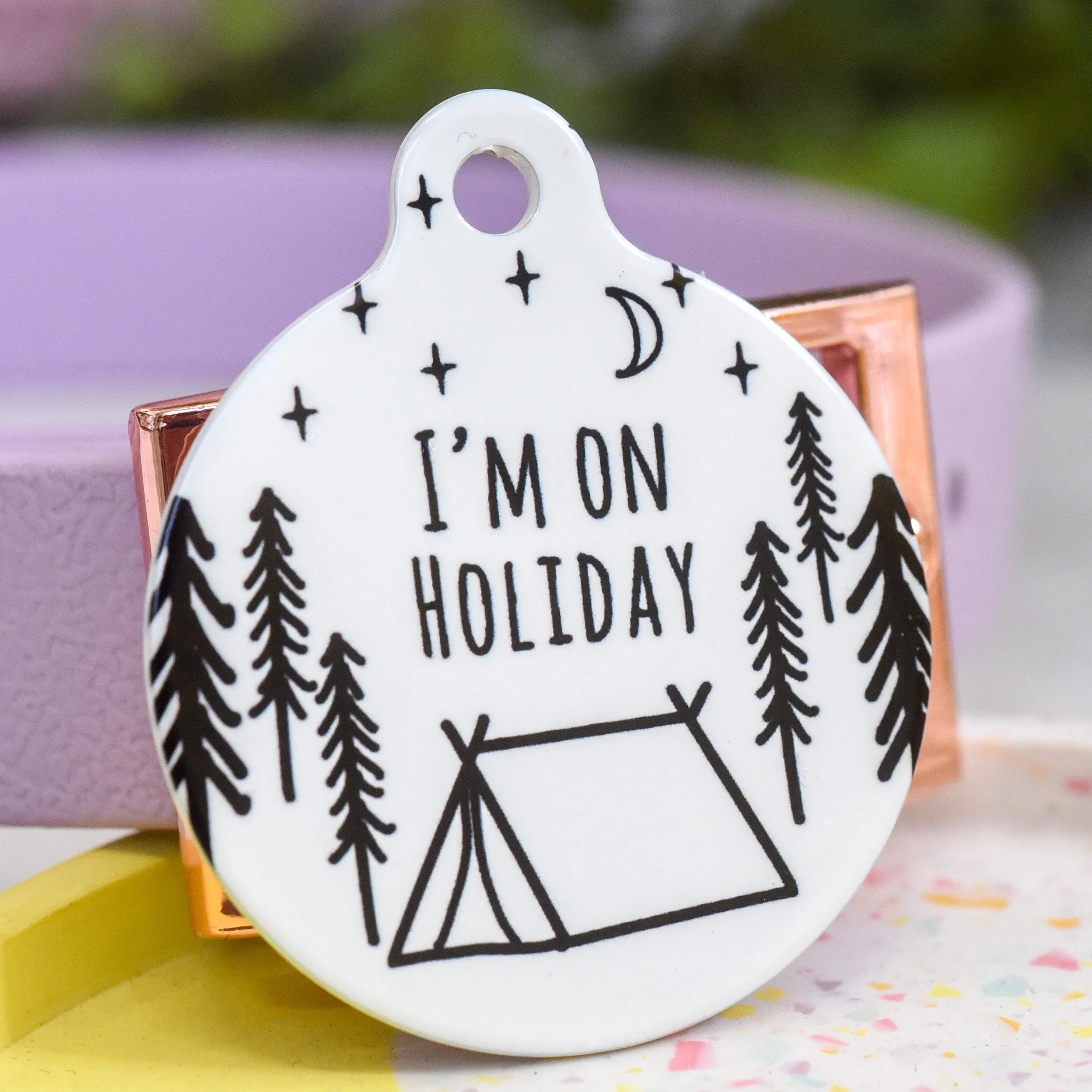 Personalised Camping Pet Name ID Tag